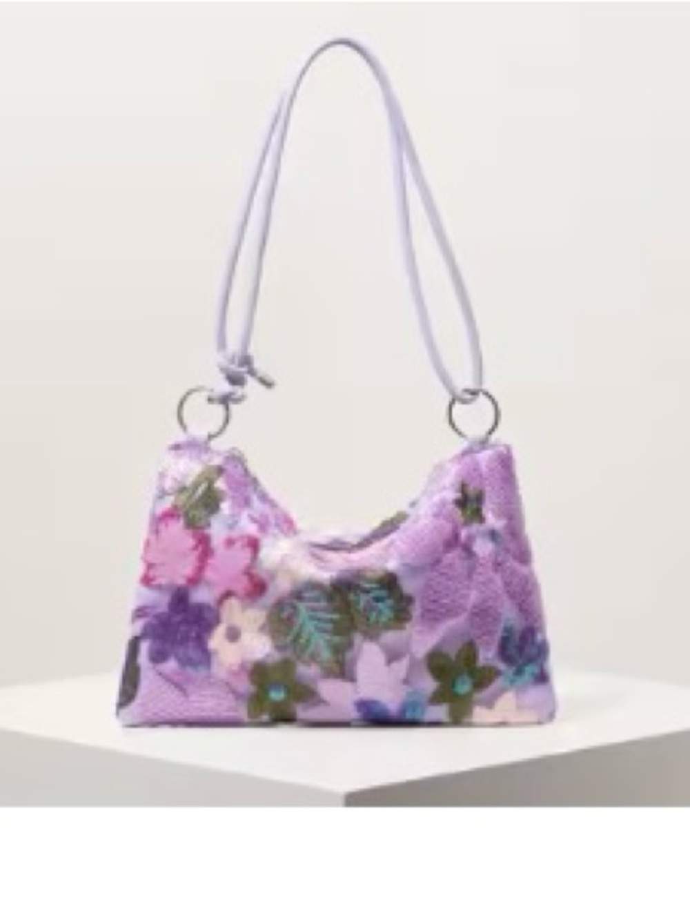 Lavender Floral Shoulder Bag - Women